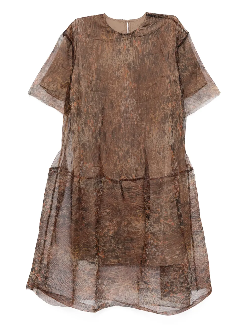 Jnby A-line Short-sleeves Dress In Brown