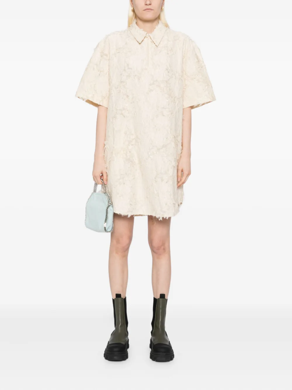 JNBY Jurk met jacquard en korte mouwen - Beige