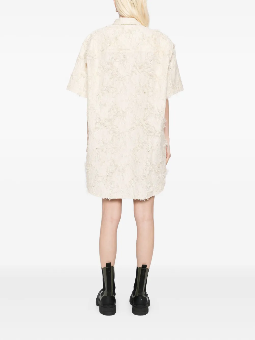 JNBY Jurk met jacquard en korte mouwen Beige