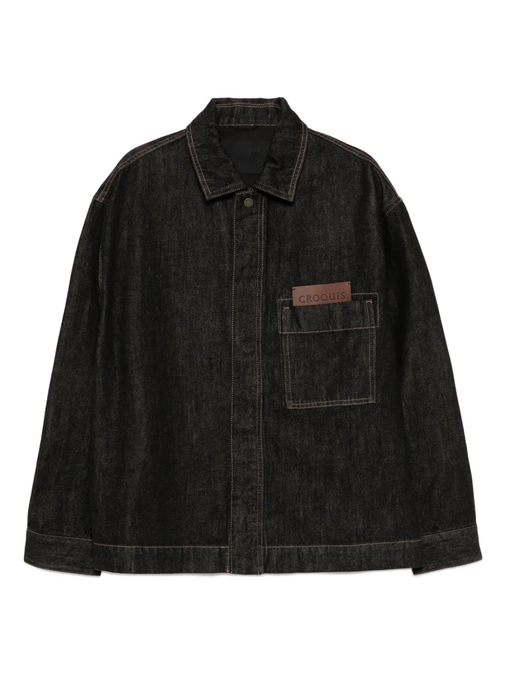 Croquis Logo-patch Denim Jacket In Gray