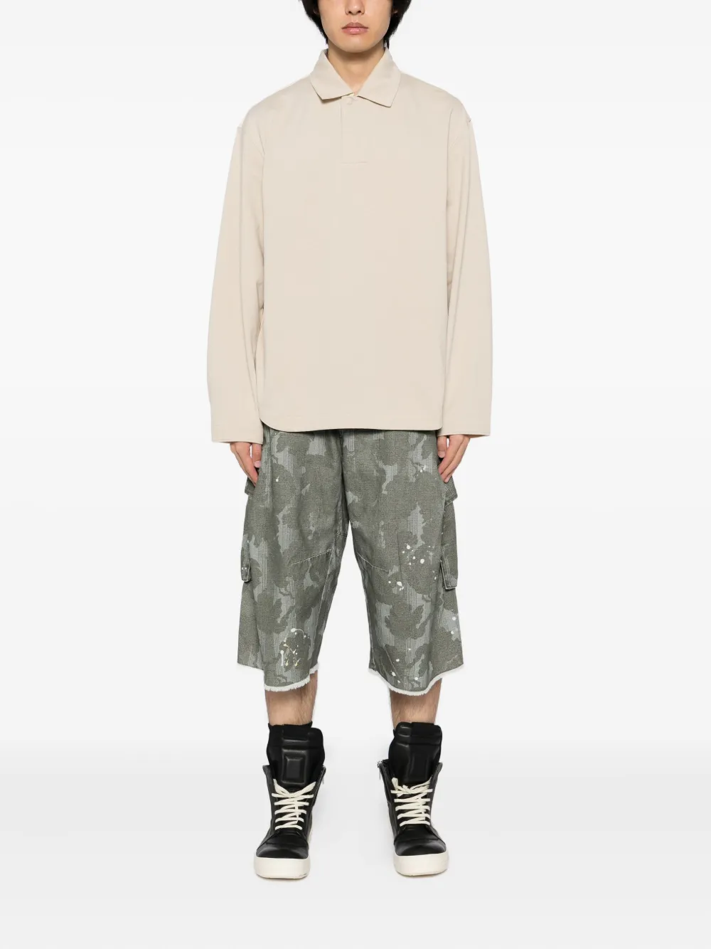 CROQUIS Shorts met camouflageprint - Groen