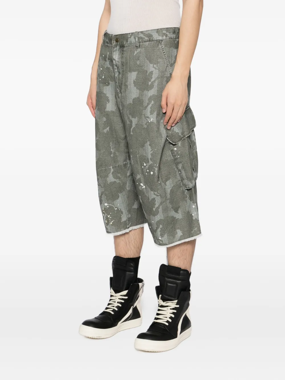 CROQUIS Shorts met camouflageprint Groen