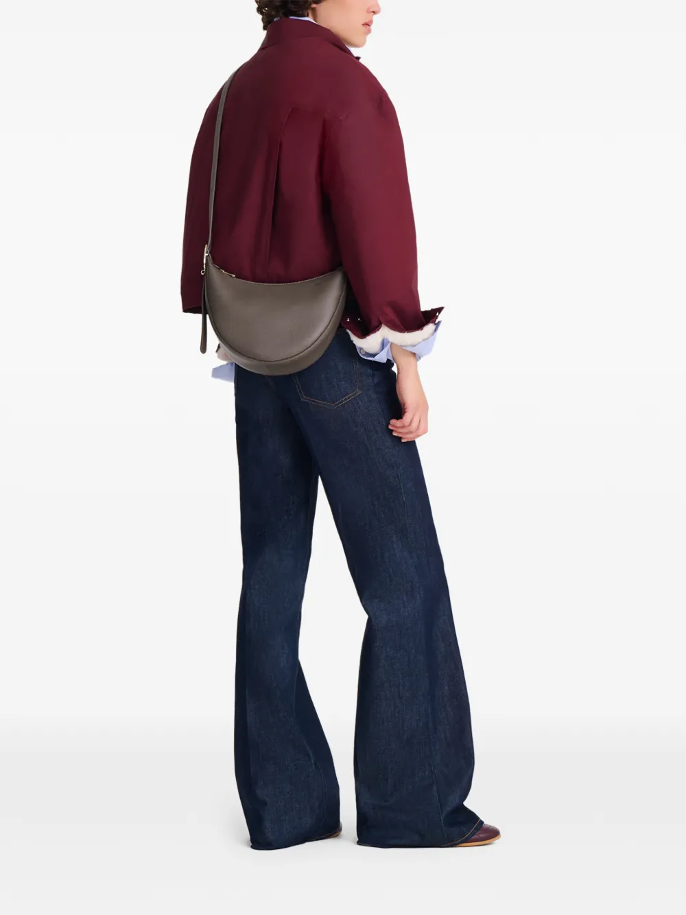 Longchamp - Le Foulonné crossbodytas - dames - kalfsleer/gerecycled polyester - Eén maat - Bruin