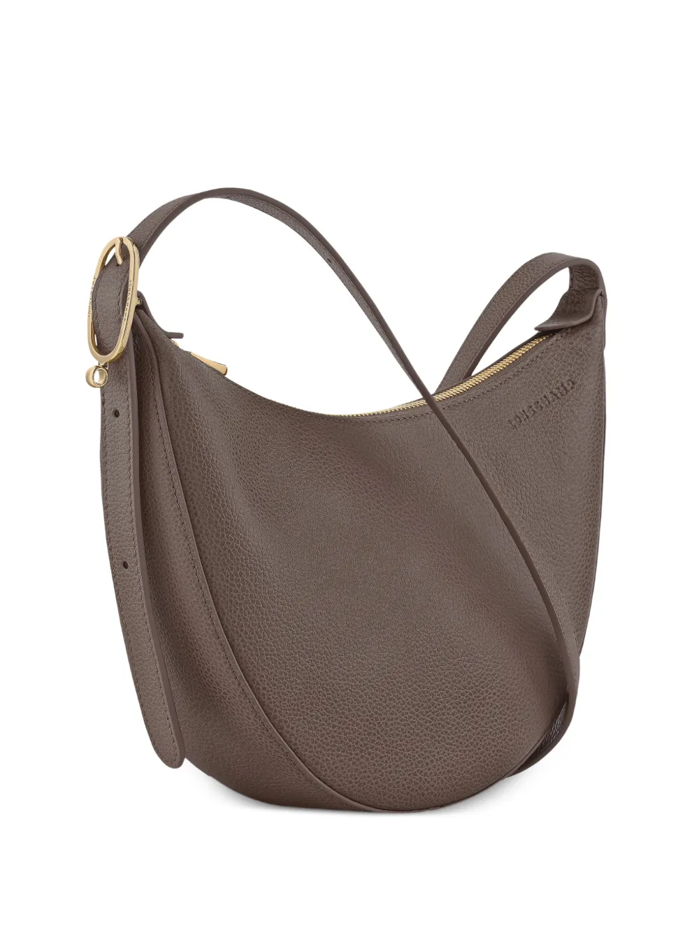 Longchamp - Le Foulonné crossbodytas - dames - kalfsleer/gerecycled polyester - Eén maat - Bruin
