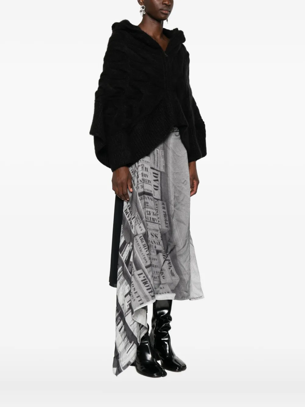 YEHUAFAN Kabelgebreid vest BLACK