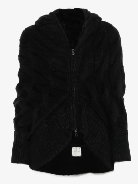 YEHUAFAN Kapuzen-Cardigan mit Zopfmuster