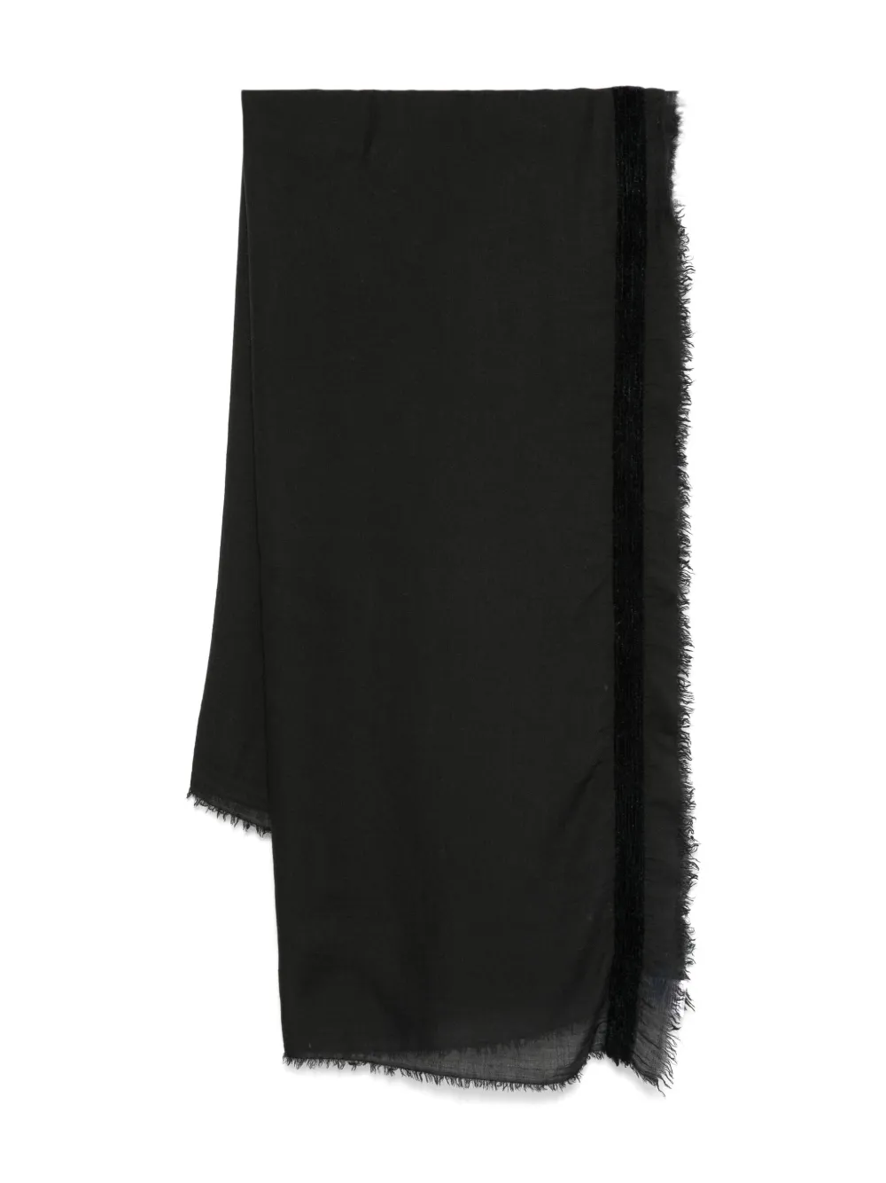 Faliero Sarti fringed-trim scarf | Black | Image 1