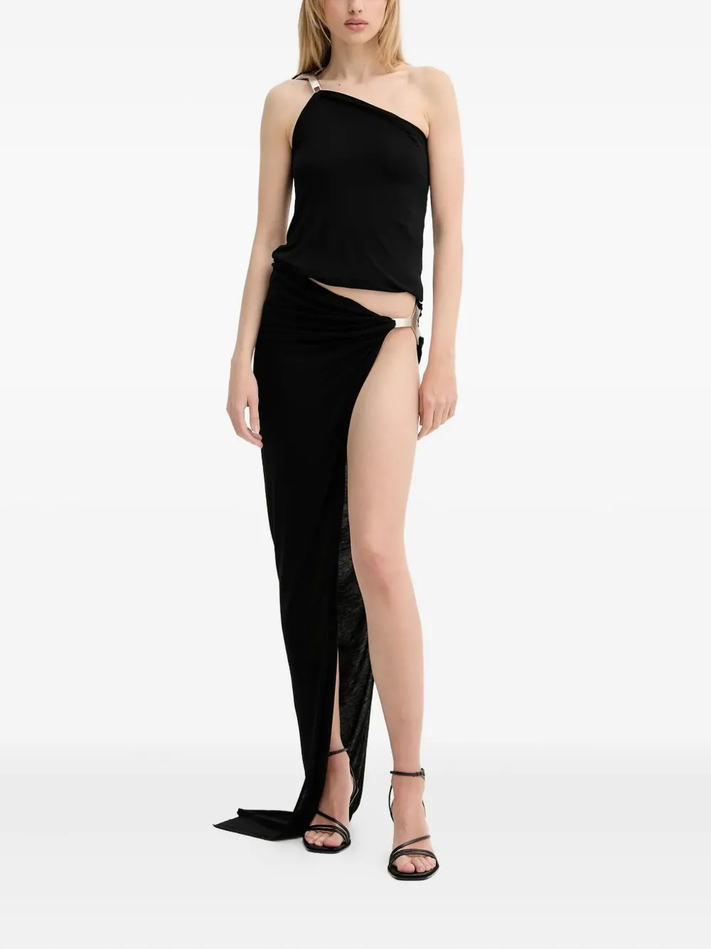 Rick Owens Lilies Gedrapeerde rok met gesp - Zwart