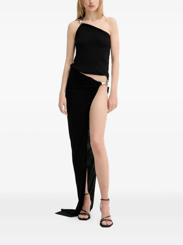 Rick Owens Lilies Draped side-buckle Skirt | Black | FARFETCH