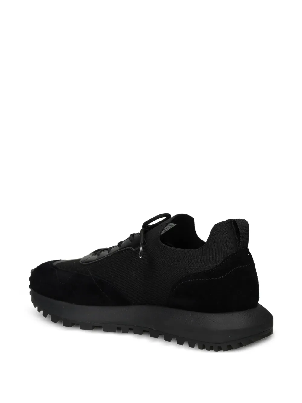 Emporio Armani logo-detail knit sneakers Black