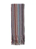 Missoni zigzag-pattern fringed scarf - Red