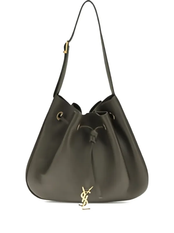 SAINT LAURENT ブラック ドローストリングバッグ