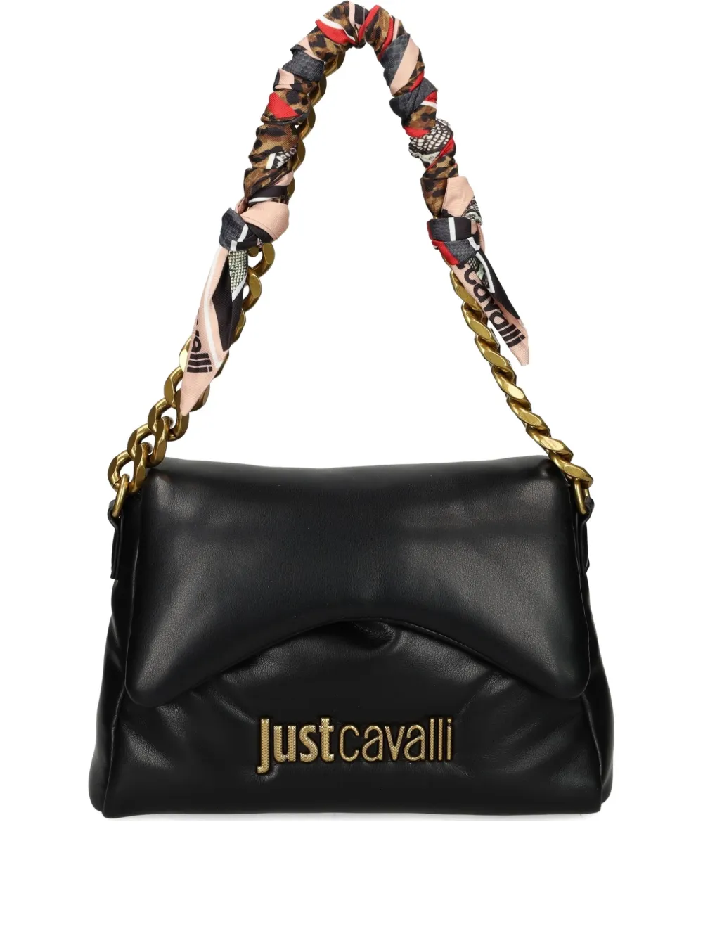 Just Cavalli Padded Chain-strap Shoulder Bag In Black