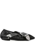 Toga Pulla buckle-detail mesh-detail flats - Black