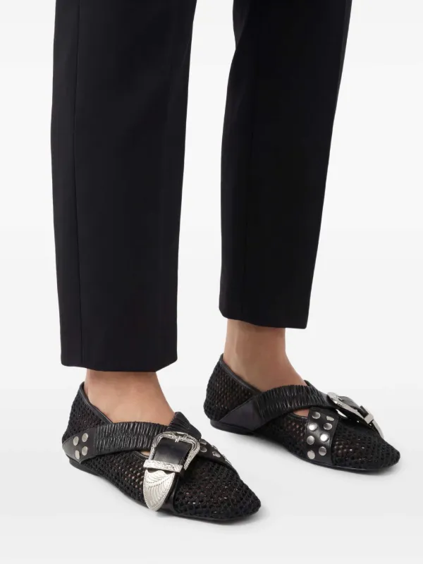 TOGA PULLA メタルバックル フラットバレエシューズ ブラック Toga Pulla バックル フラットシューズ | ブラック | FARFETCH JP