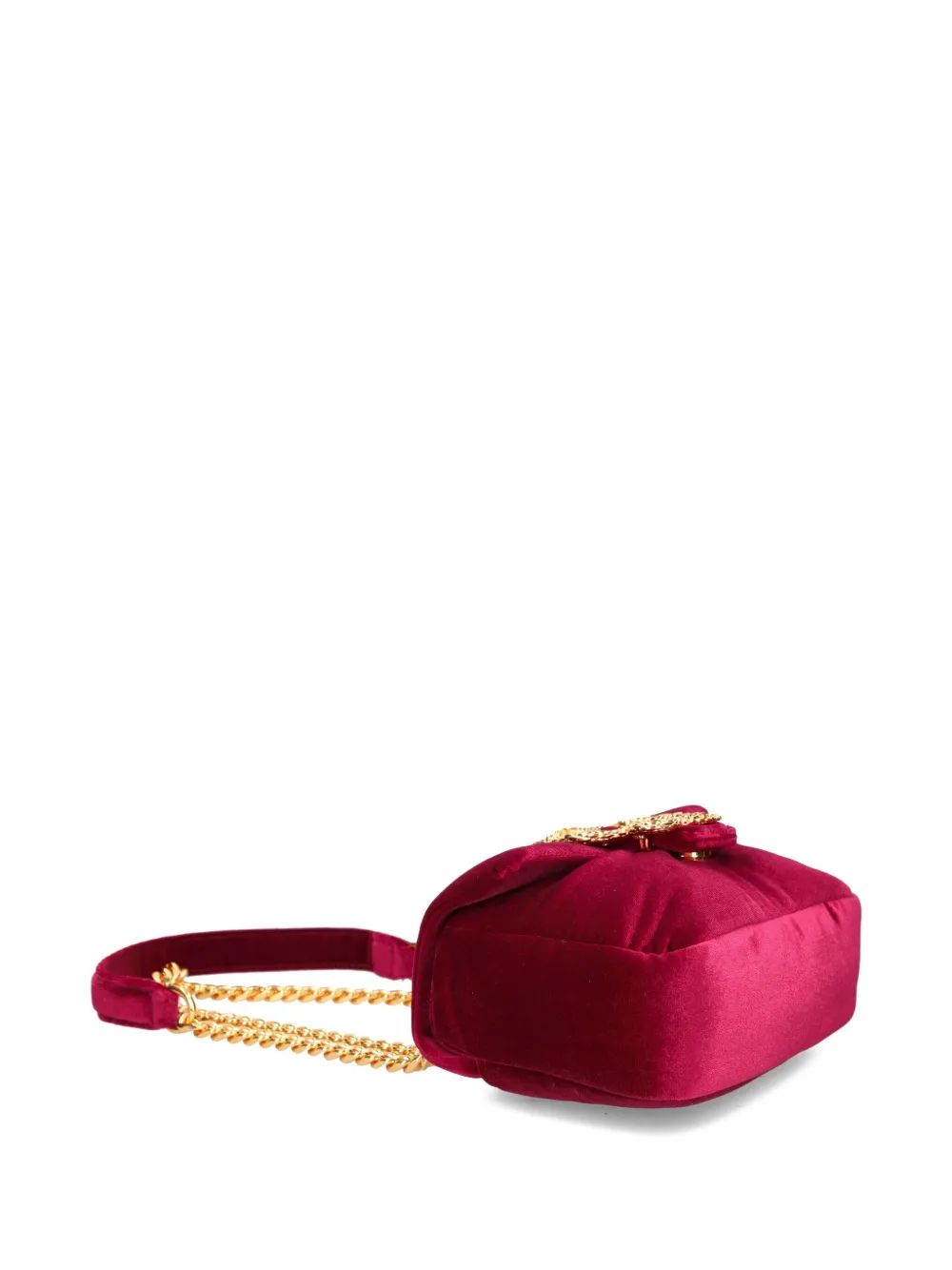 Just Cavalli Fluwelen schoudertas met slangengesp Roze