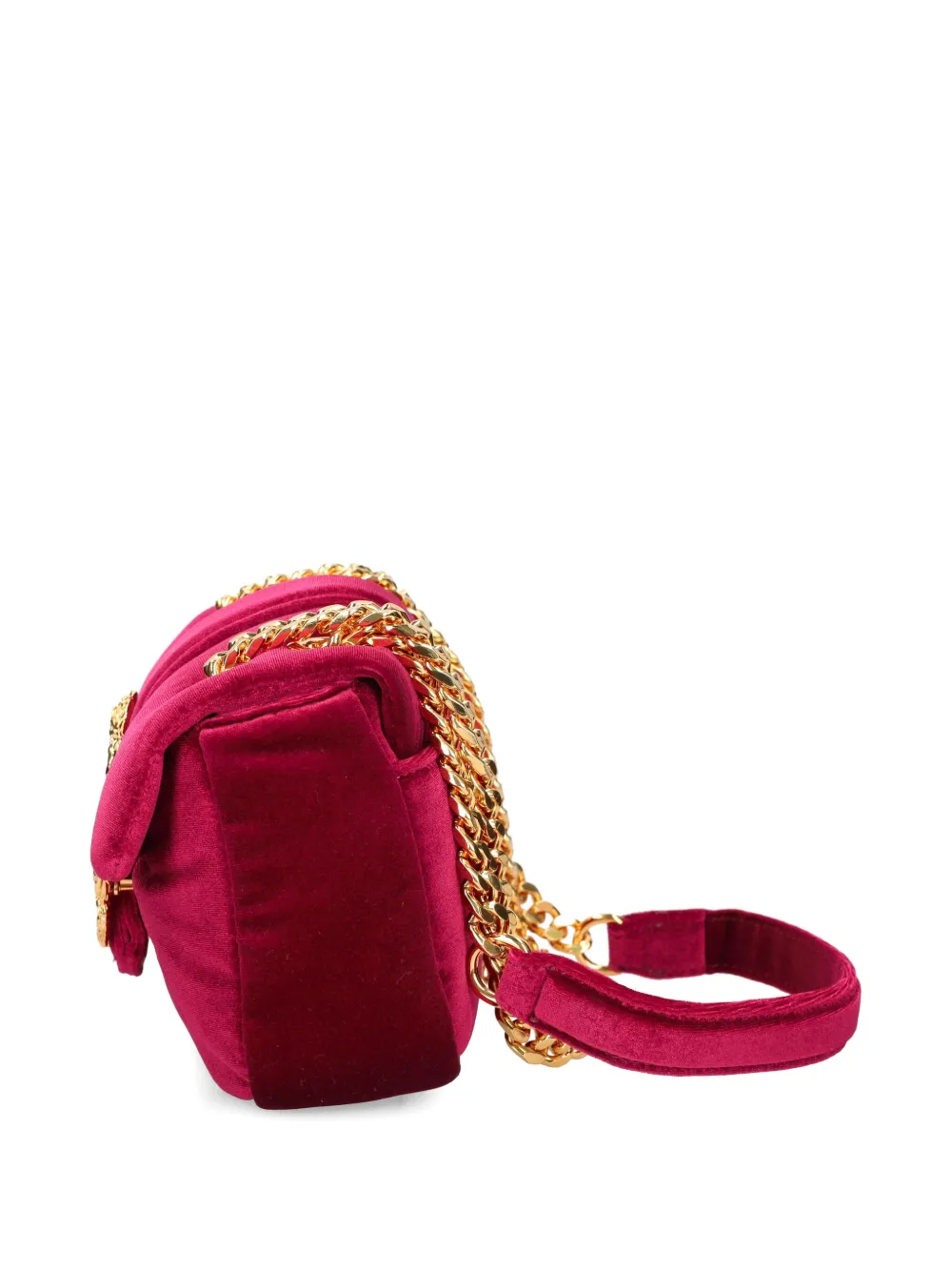 Just Cavalli Fluwelen schoudertas met slangengesp Roze