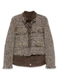 sacai layered twill jacket - Brown
