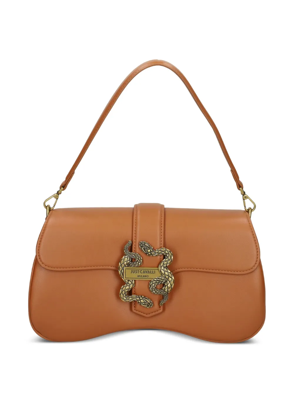 Just Cavalli スネークバックル ショルダーバッグ - オレンジ Just Cavalli スネークバックル ショルダーバッグ - オレンジ