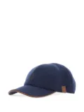 Eleventy leather-trim cashmere baseball cap - Blue