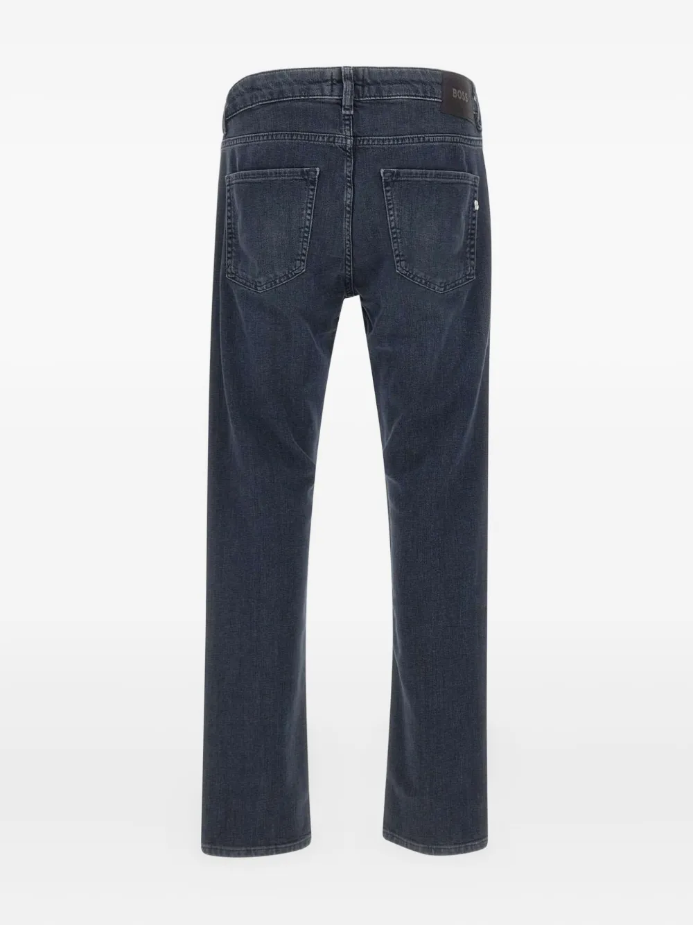 BOSS Regular-fit jeans met logopatch en vijf zakken - Blauw