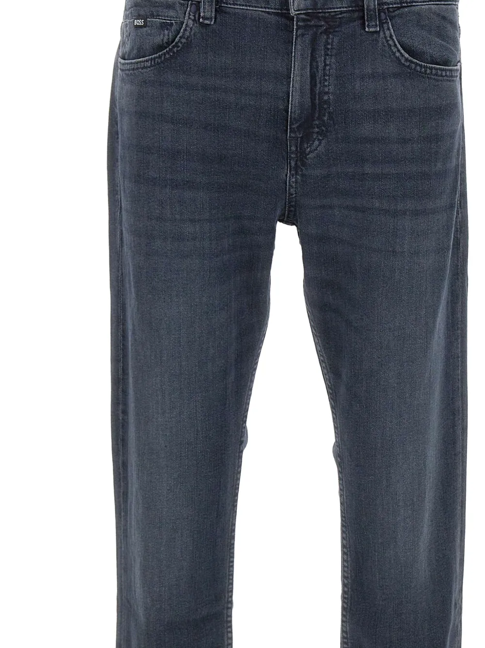 BOSS Regular-fit jeans met logopatch en vijf zakken Blauw