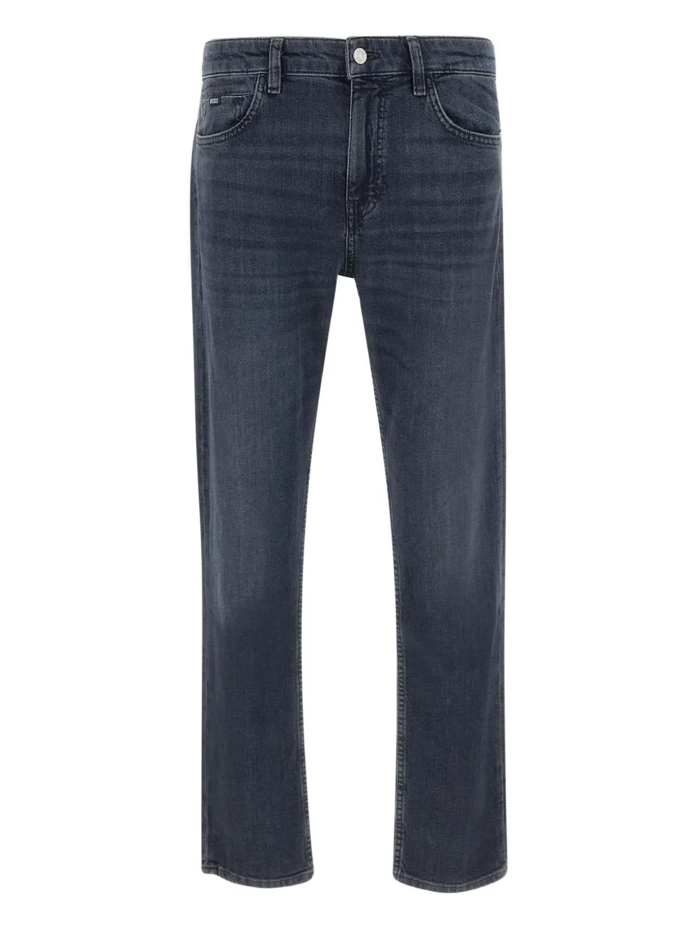 BOSS Regular-fit jeans met logopatch en vijf zakken Blauw