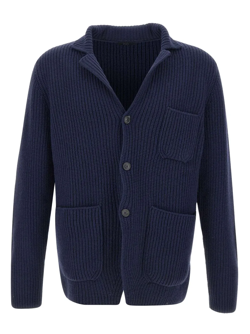 patch-pocket wool cardigan