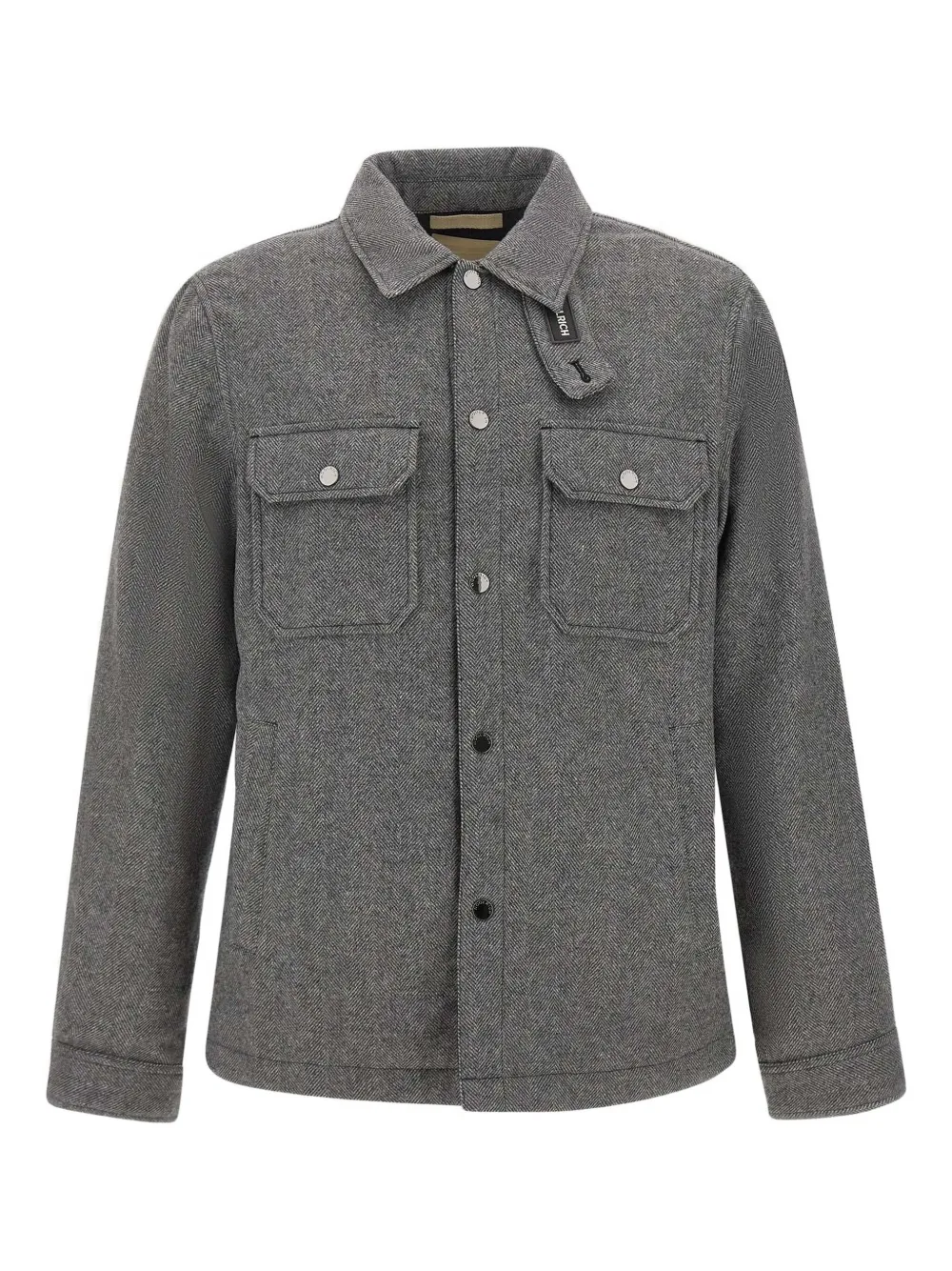 Woolrich Jack met visgraatpatroon en borstzak Grijs