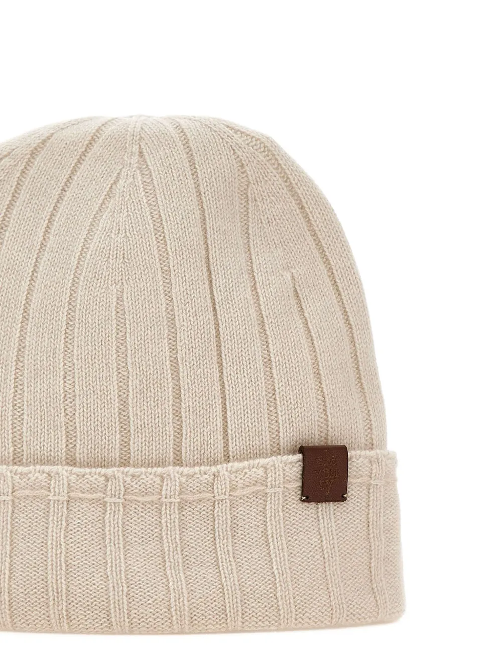 Eleventy Geribbelde kasjmier muts Beige