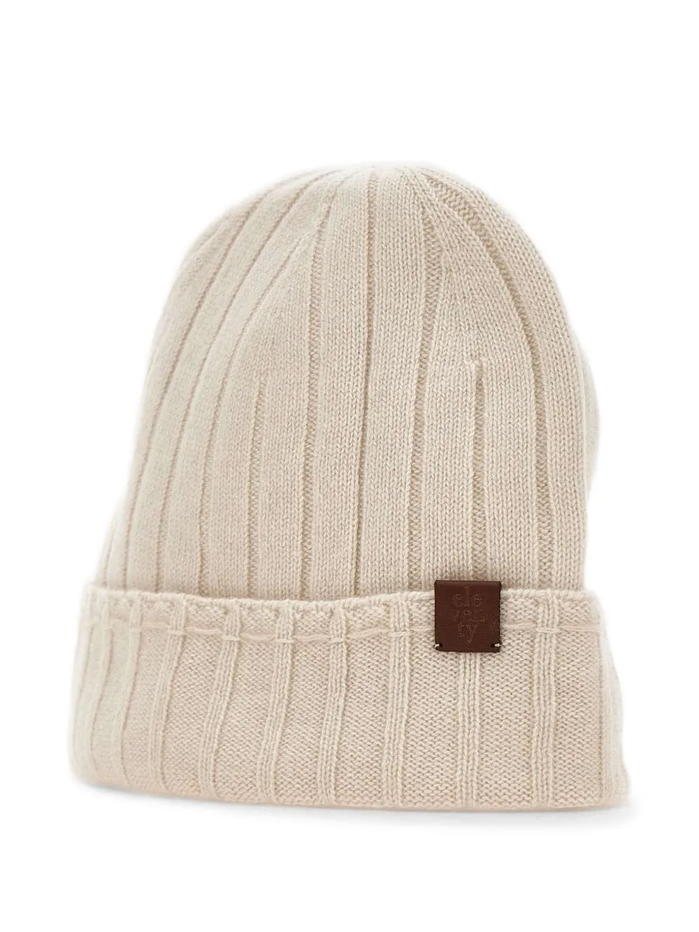 Eleventy Geribbelde kasjmier muts Beige
