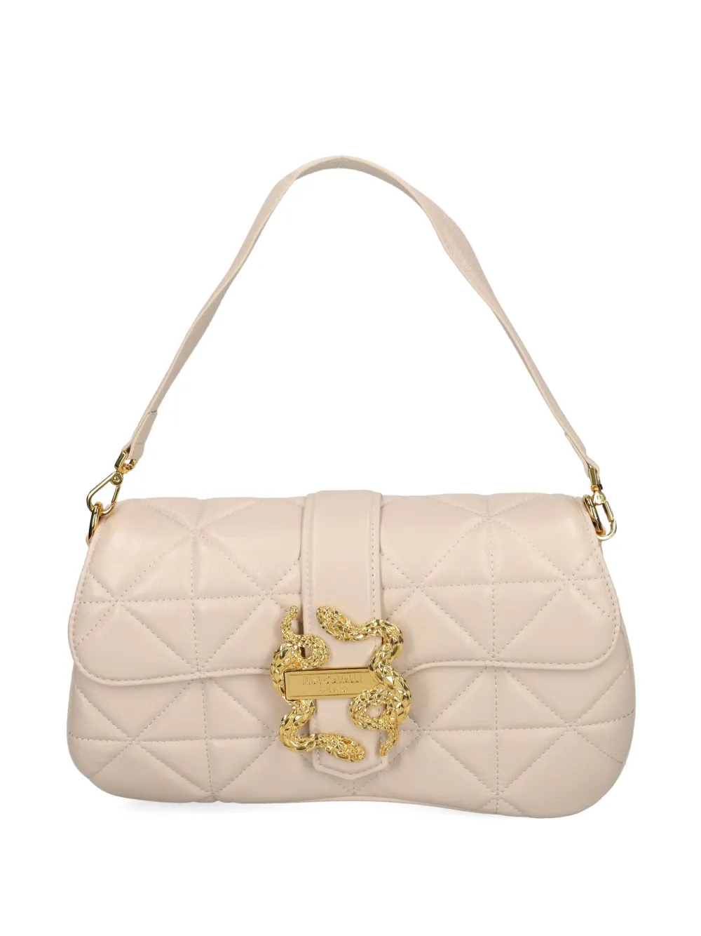Just Cavalli Quilted Snakeskin-detail Cross Body Bag In Neutral
