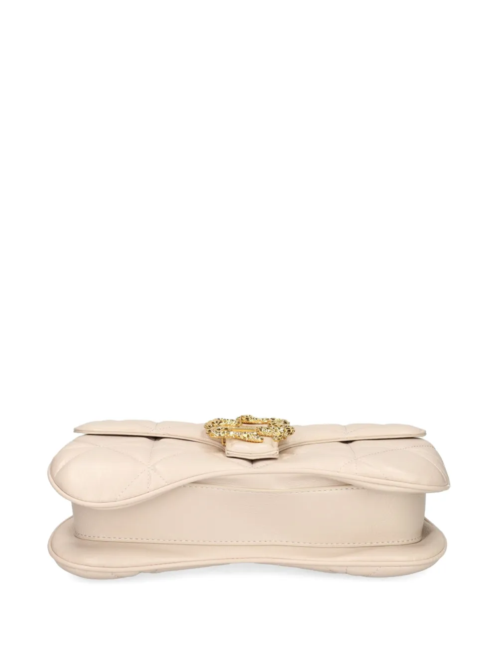 Just Cavalli Gewatteerde crossbodytas met slangen-detail Beige