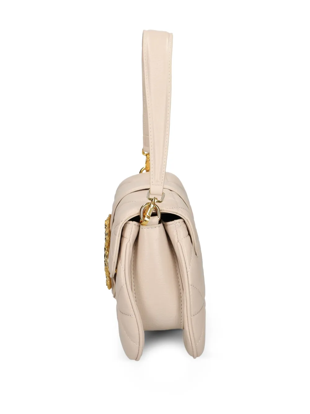 Just Cavalli Gewatteerde crossbodytas met slangen-detail Beige