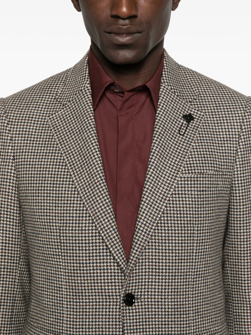 Lardini Houndstooth-check Blazer In Gray