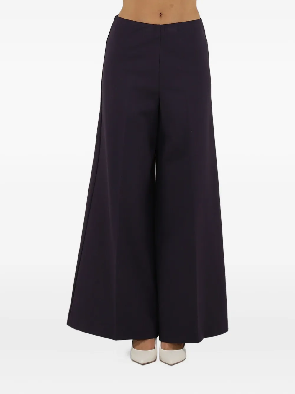 MeimeiJ Broek met wijde pijpen en platte voorkant Zwart