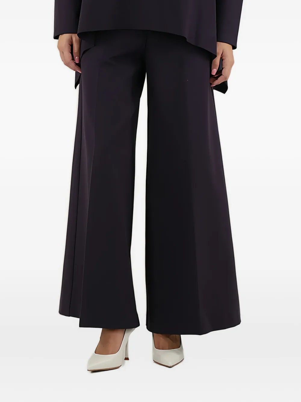 MeimeiJ wide-leg flat-front trousers | Black | Image 1