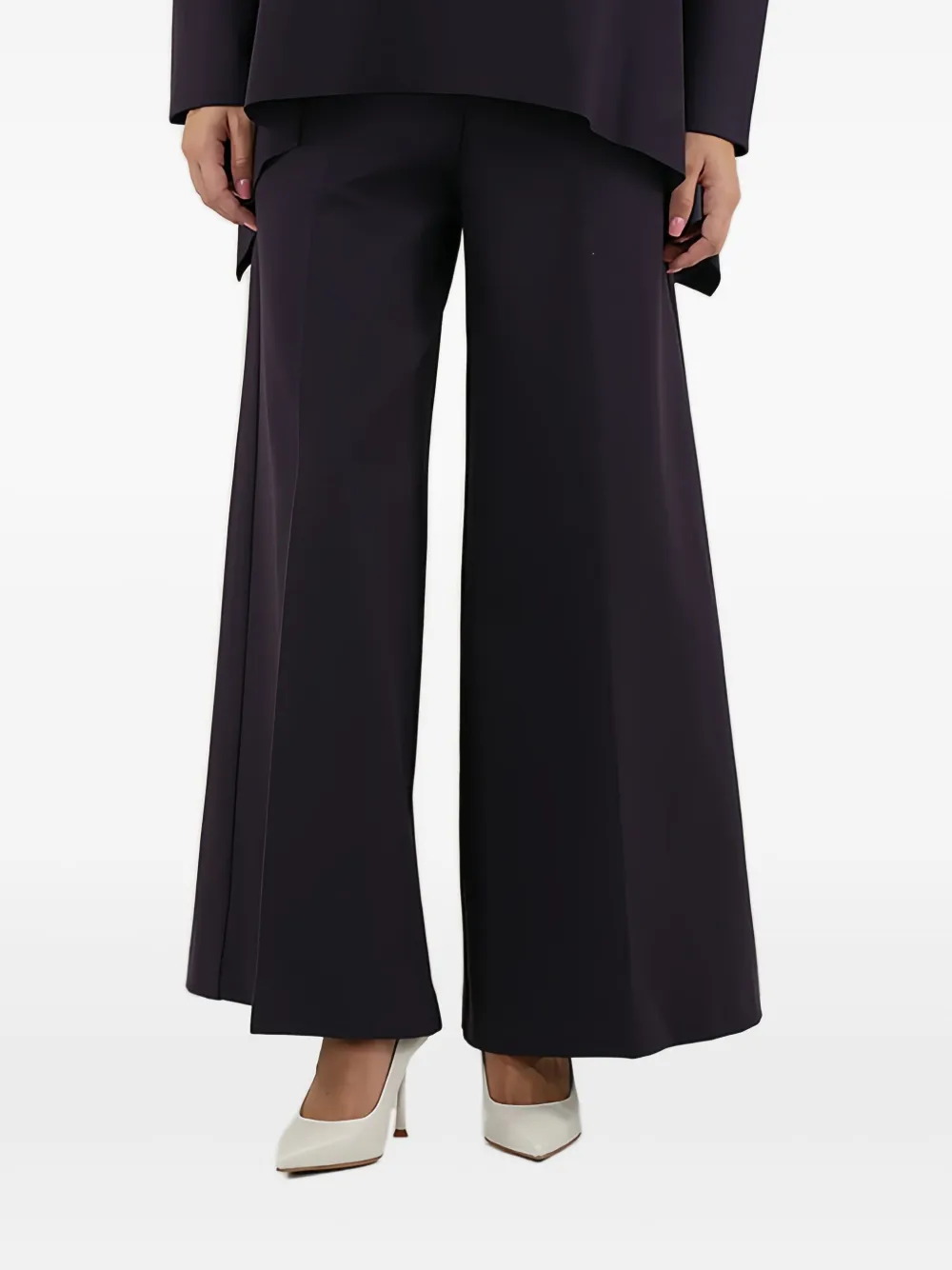 MeimeiJ wide-leg flat-front trousers | Black | Image 1