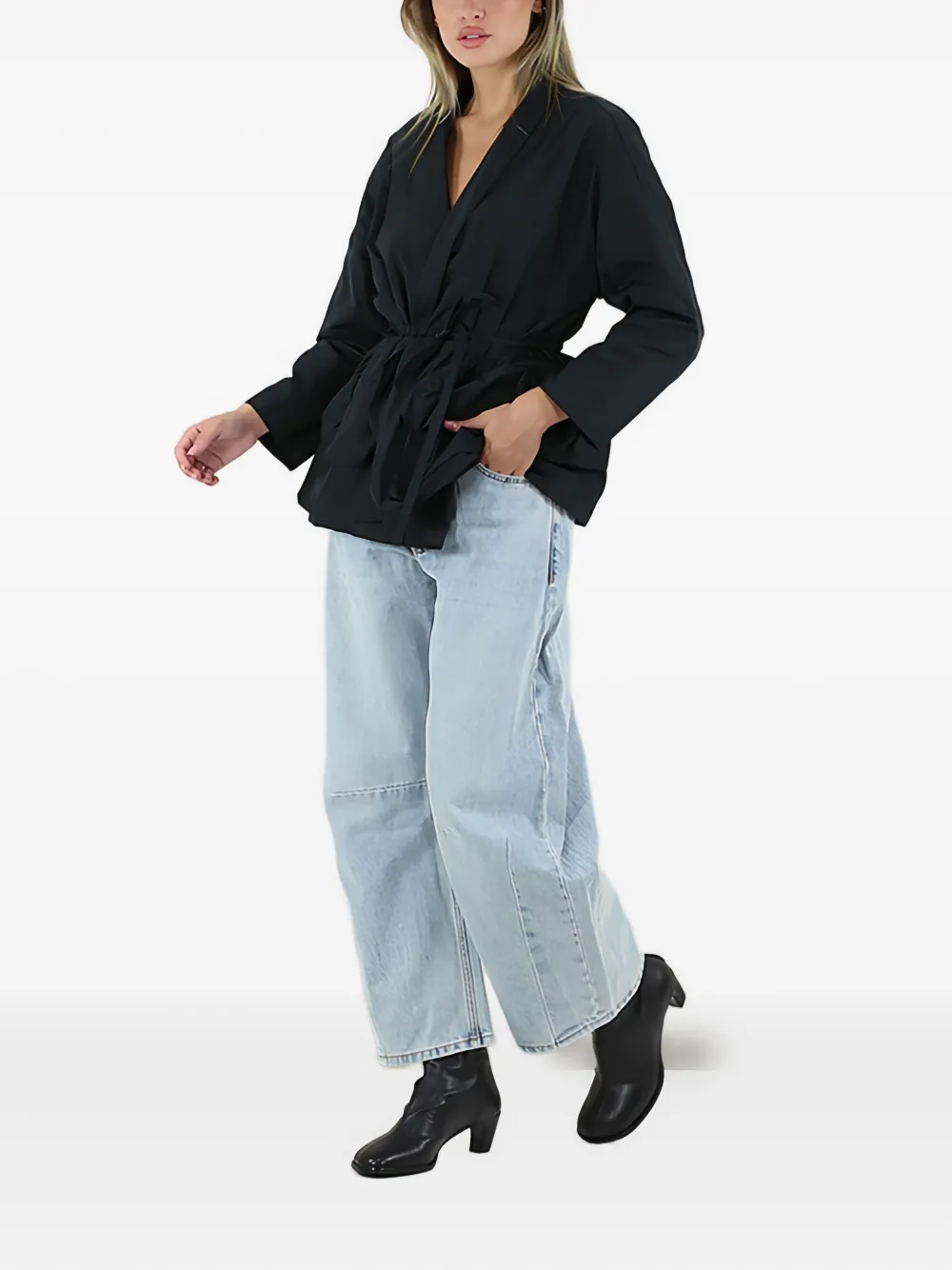 MeimeiJ drawstring-waist gathered blouse - Zwart
