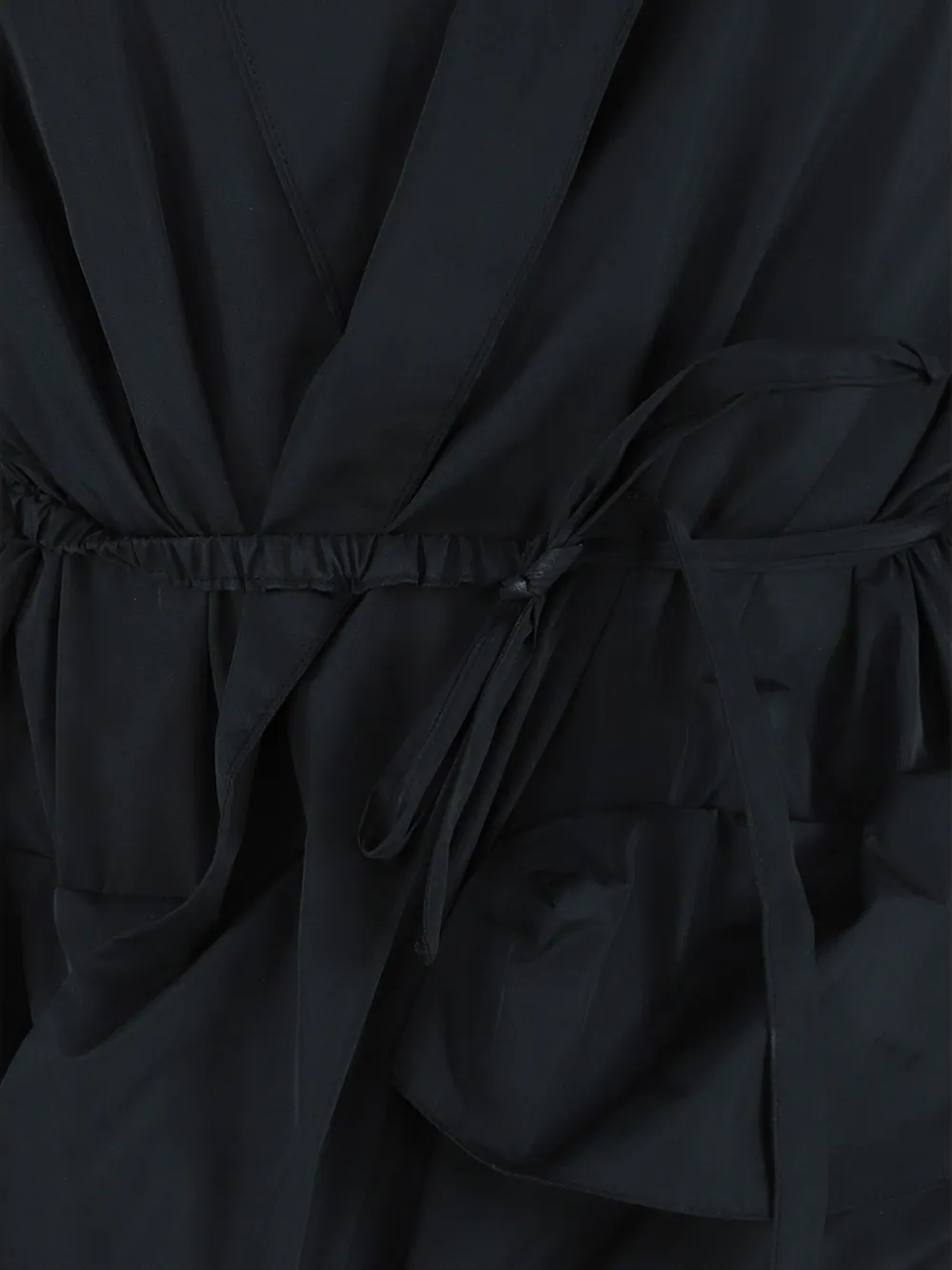 Meimeij Drawstring-waist Gathered Blouse In Black