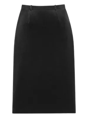 サンローラン シルクペンシルスカート ブラック Saint Laurent シルクサテン ペンシルスカート | ブラック