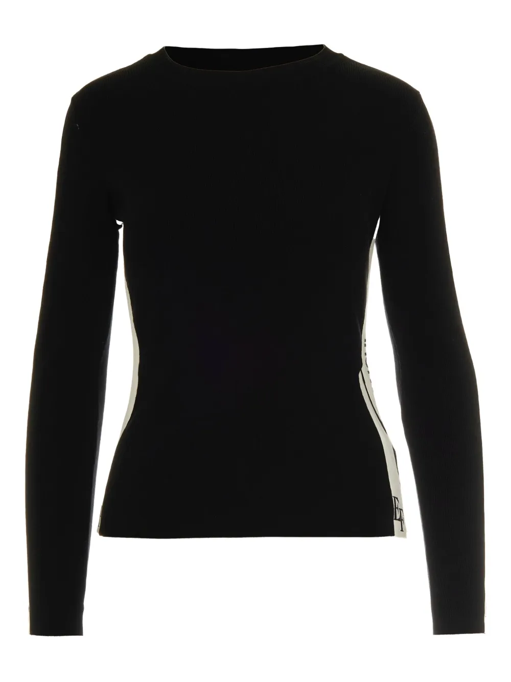 Elisabetta Franchi stripe-detail long-sleeve sweater Zwart