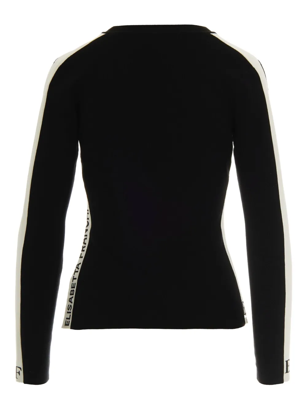 Elisabetta Franchi Trui met gestreept detail en lange mouwen Zwart