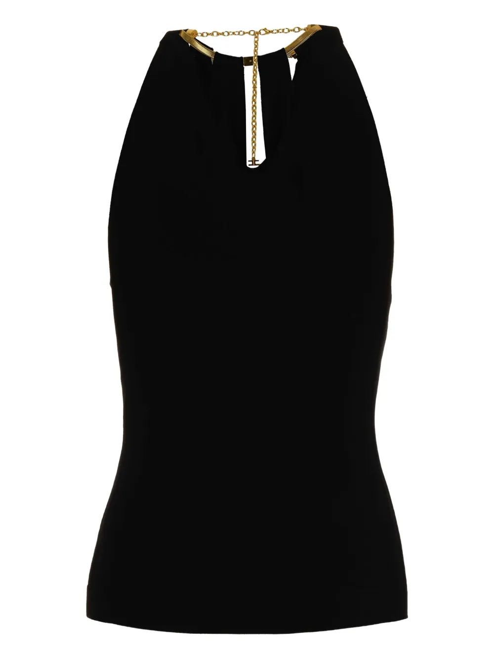 Elisabetta Franchi chain-detail halterneck top - Zwart