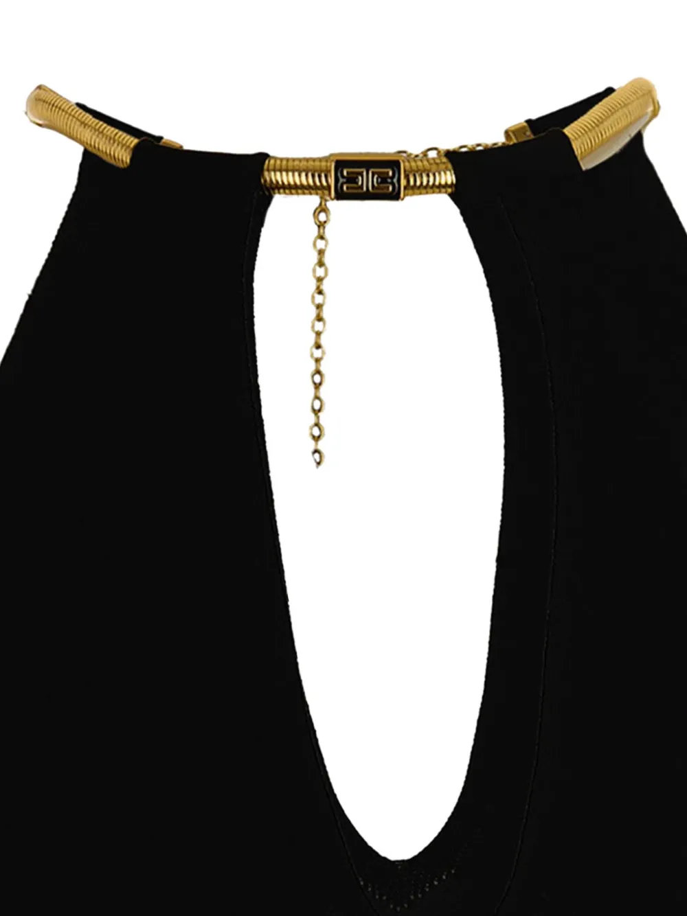 Elisabetta Franchi Top met kettingdetail en halternek Zwart