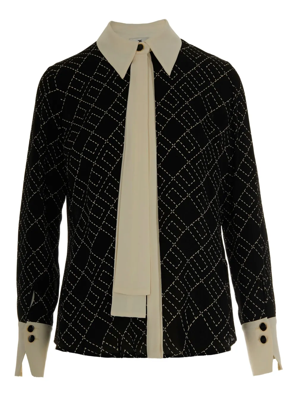 Elisabetta Franchi Blouse met logoprint Zwart