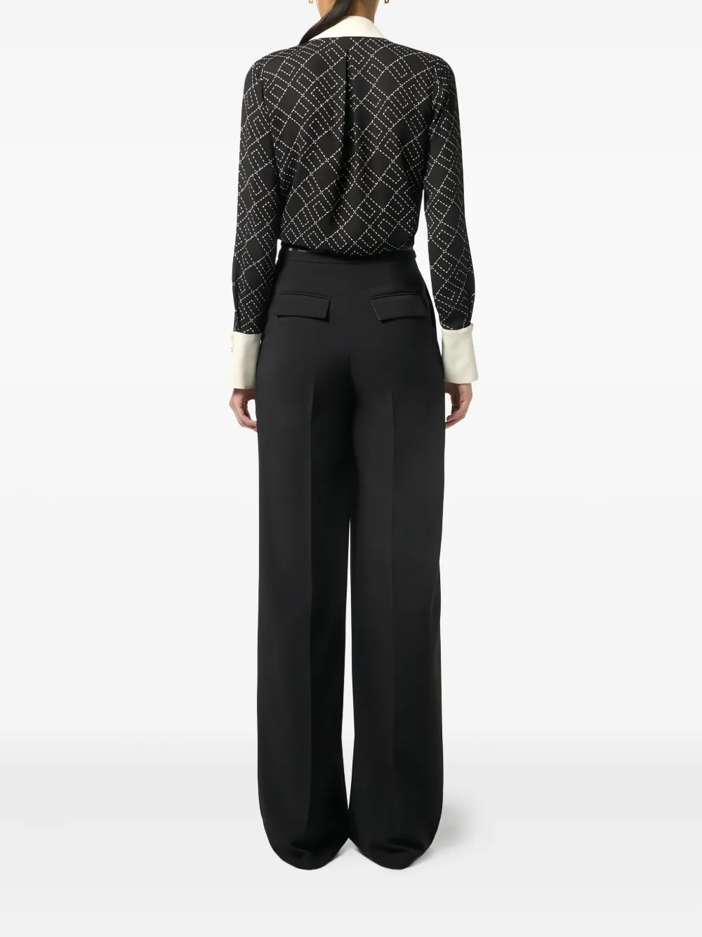 Elisabetta Franchi Blouse met logoprint Zwart