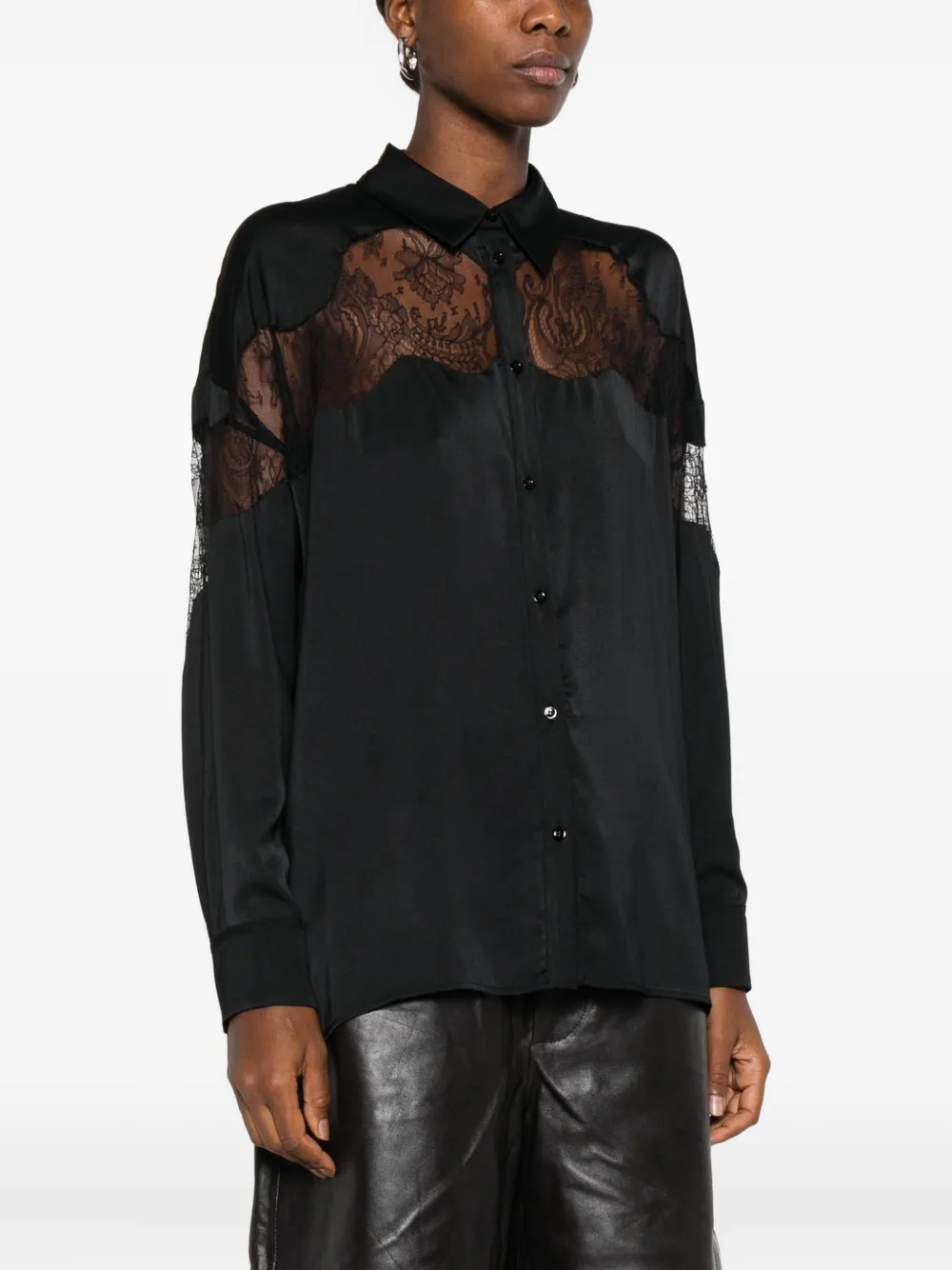 IRO Blouse met kant Zwart