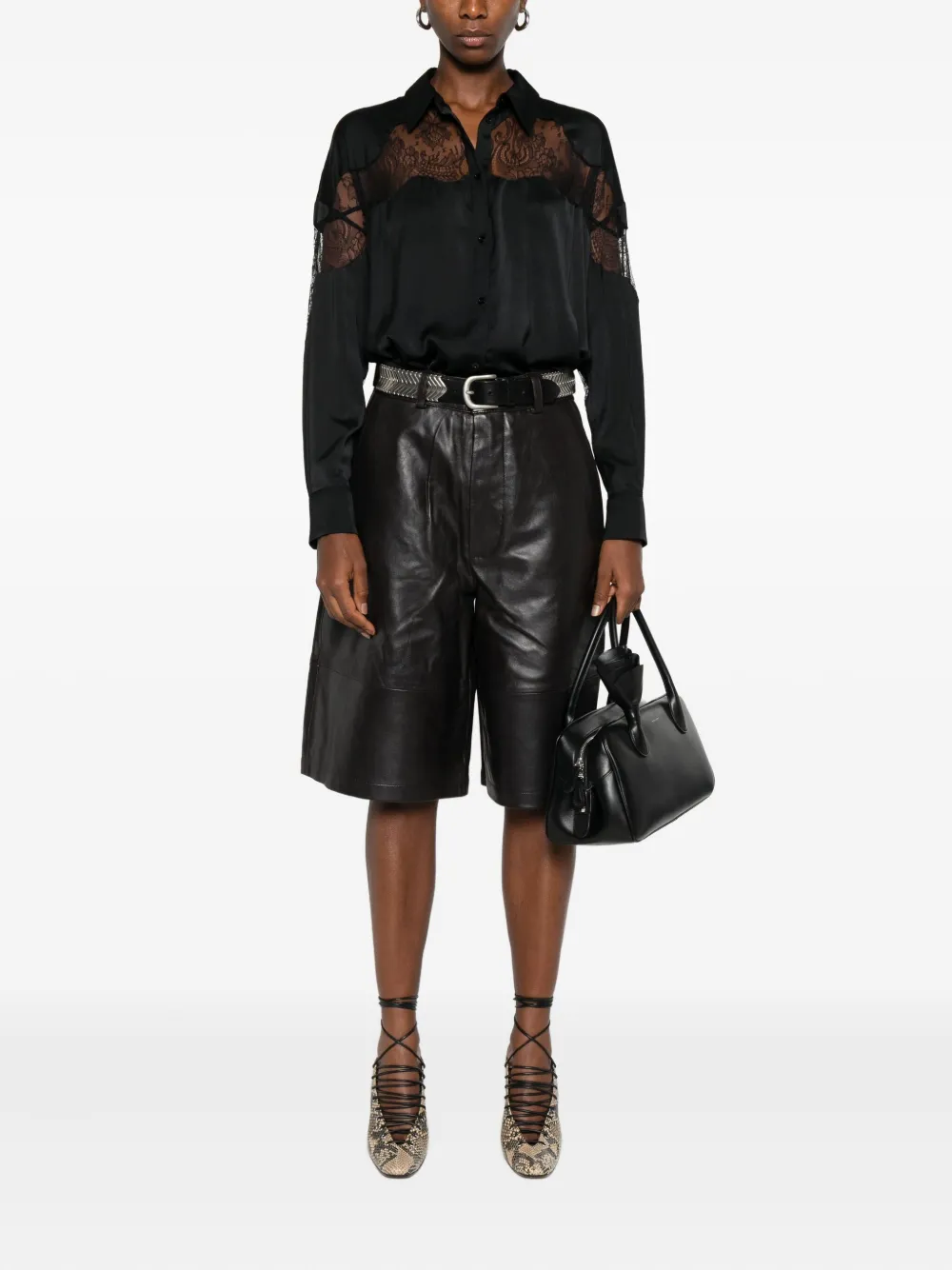 IRO Blouse met kant - Zwart
