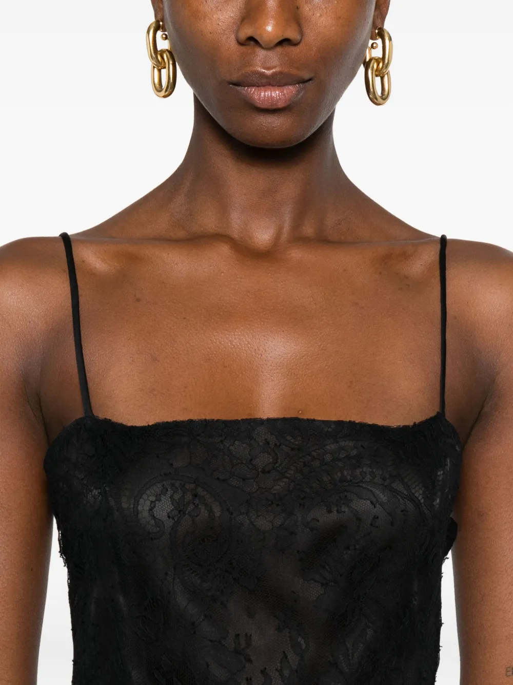 IRO Tanktop met kant Zwart